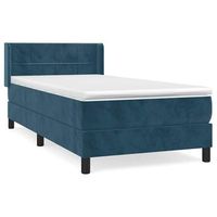 cama box spring con colchon terciopelo azul oscuro 80x200 cm vidaxl