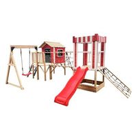 parque infantil incl columpio y tobogan wunderland rojo - 555 x 340 cm