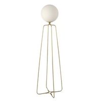 lampara de pie acero dorado y cristal blanco angel cerda 8047 37x35x170