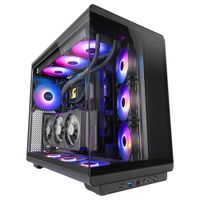 mars gaming mc-rev caja gaming atx doble cristal templado 3x ventiladores argb invertidos 12cm montaje vertical de tarjetas graficas torre pc con soporte refrigeracion liquida hasta 360mm caja