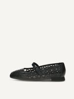 caprice ballerina black made of leather with trapeze heel size 41