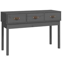 mesa consola de madera maciza de pino gris 114x40x75 cm vidaxl