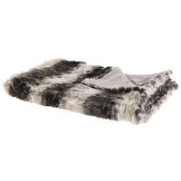 manta de acrilico gris y blanco patron de rayas 180 x 220 cm mullido suave retro taza