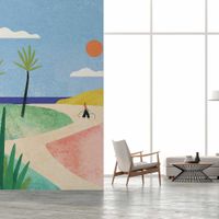 papel pintado la playa en bicicleta 156x270cm