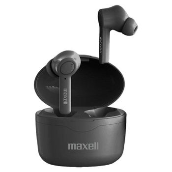 Auriculares Maxell Bass 13 Sync Up inalámbricos Bluetooth para música y llamadas con micrófono y protección IPX4, color negro