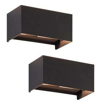 Leighton - aplique de pared de metal, color negro, 20 cm, g9, set de 2