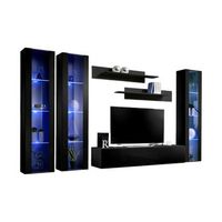 mueble de tv fly c2 de diseno color negro brillante mueble colgante moderno y a la moda para su sala de estar