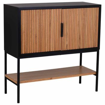 Aparador 2 puertas madera y metal 100x40x100