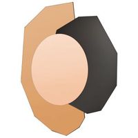 espejo de pared moderno forma irregular y redondeada con ganchos vidrio y mdf rosa dorado troyon