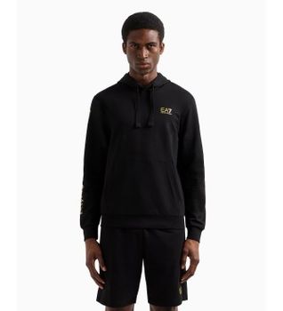 EA7 para hombre. 7M000569_AF13512 Sudadera con capucha y cremallera de algodón Logo Series negro (S), Casual, Deportivo, Multideporte