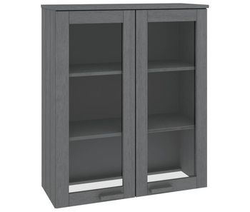 Aparador - mueble de almacenamiento superior pino macizo gris oscuro 85x35x100 cm es5069