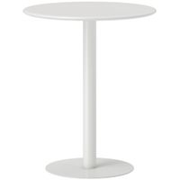 homcom mesa de comedor redonda para 2 personas mesa de cocina de acero para interior y exterior o60x72 cm blanco