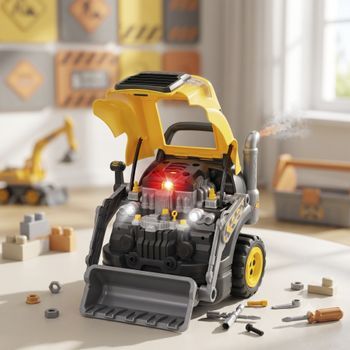 Juguete De Motor De Excavadora Niños Con Vapor Amarillo Aiyaplay