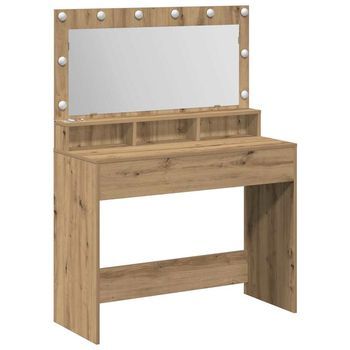 Mesa Tocador | Mesa De Maquillaje Con Estante Roble Artesanal 100 X 41 X 135 Cm
