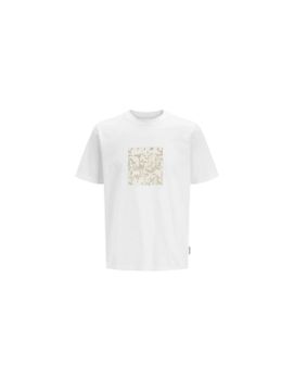Camiseta Jack and Jones Jcotarmac Camo Front w Neck Hombre Bright White