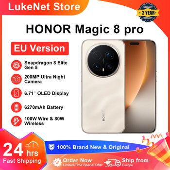 HONOR Magic 8 Pro 5G Versión EU, Teléfono Inteligente Snapdragon 8 Elite Gen 5, 200MP AIMAGE, 6270mAh, 100W, 6.71'' OLED, NFC, ESIM, Honor