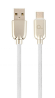 cable de carga y datos gembird usb tipo c de caucho premium 2m blanco