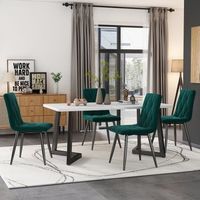 conjunto de comedor - mueble para salon - mdf y terciopelo - verde y blanco 117x68x75cm
