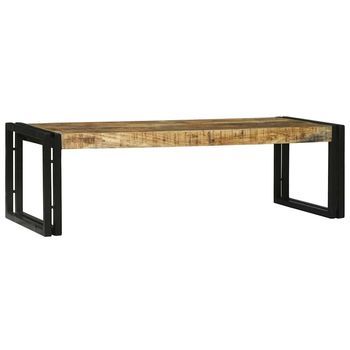 2 Uds Mesas Bajas - Mesas De Centro - Mesas De Café Marrón Madera De Mango Maciza