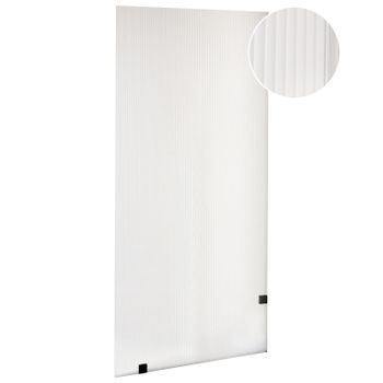 Mampara De Ducha De Vidrio Templado Acanalado Para Ducha Fija De Baño 90 X 195 Cm Negro Mahuida