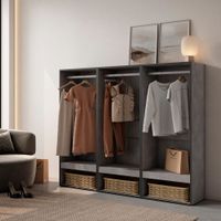 vestidor efecto madera cemento 180x35x145cm