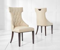 freya cream faux leather dining chairs - cream
