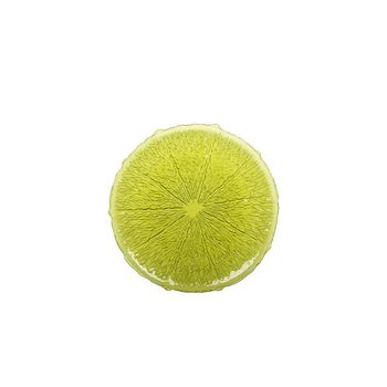 Plato plano verde 28cm - limón - lote de 6