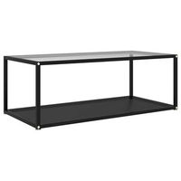 mesa de centro vidrio templado transparente negro 100x50x35 cm vidaxl