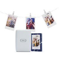 mini link photo printer with album  led peg lights bundle - ash white white