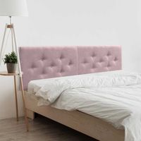 dhome cabecero de tela acualine con 3 hileras intercaladas de botones cabezal tapizado cama lujosalmon 210cm 2 piezas