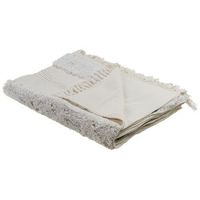 manta de algodon 130 x 180 cm patron geometrico accesorio beige claro raebareli