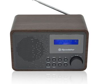 Roadstar hra-700d+/wd radio portátil digital vintage dab/ dab+/ fm, conectado a la red o a pilas, despertador dual, , madera