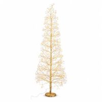 arbol de navidad well home dorado 150 cm - 1600 led blanco calido y blanco frio