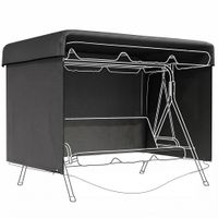 outsunny funda protectora impermeable para balancin de jardin 3 plazas con cremallera antipolvo y antiviento 215x155x150 cm