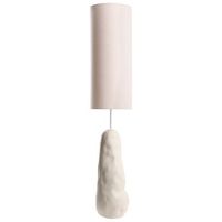 lampara de pie con base de ceramica pantalla de tela ajustable estilo organico beige selb