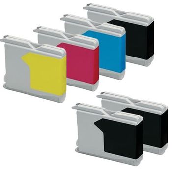Compatible Multipack Brother LC970 Full Set + 2 EXTRA Black Ink Cartridges (6 Pack)