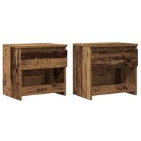 mesitas de noche 2 uds madera contrachapada madera vieja vidaxl