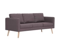vidaxl sofa de 3 plazas de tela color gris taupe