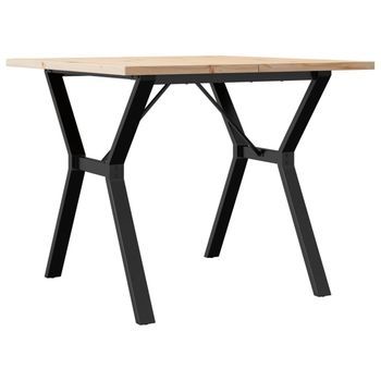Mesa De Comedor Marco Y Madera Maciza Pino Y Acero 90x90x75,5cm Vidaxl