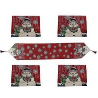mantel con banderin navideno de muneco de nieve 1 juego