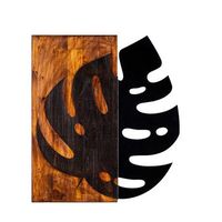 decoracion pared de madera hoja 2 nogal negro 52x58 cm