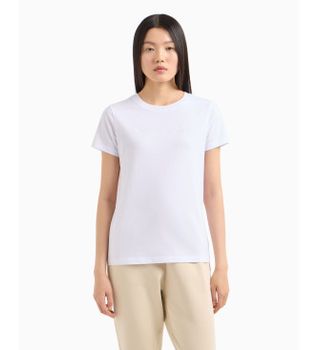 A|X Armani Exchange para mujer. XW000839AF10356U0002 Camiseta de manga corta blanco (XS), Casual, Algodón