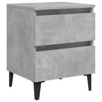 mesita de noche mesilla de noche - madera contrachapada gris hormigon 40x35x50 cm mc8011