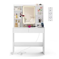 tocador con luces led blanco blanco  5 compartimentos