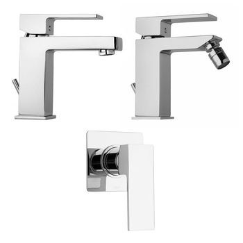 Kit Grifería Acabado Cromado Mezclador Bidet, Lavabo, Ducha