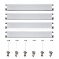 colgar cuadros sin agujeros pack 6 metros eurohang guias aluminio plata mate 150 cm con 6 colgadores rm nylon clips tapas tornillos