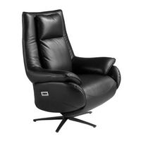 sillon relax giratorio piel negro angel cerda 5124 91x86x118