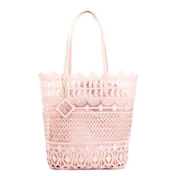 bolso shopping de encaje con charm powder