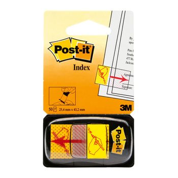 Post-it Index Flags 25mm Sign Here 50 Tabs Red