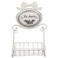 jabonera de metal blanca 17x13x30 cm